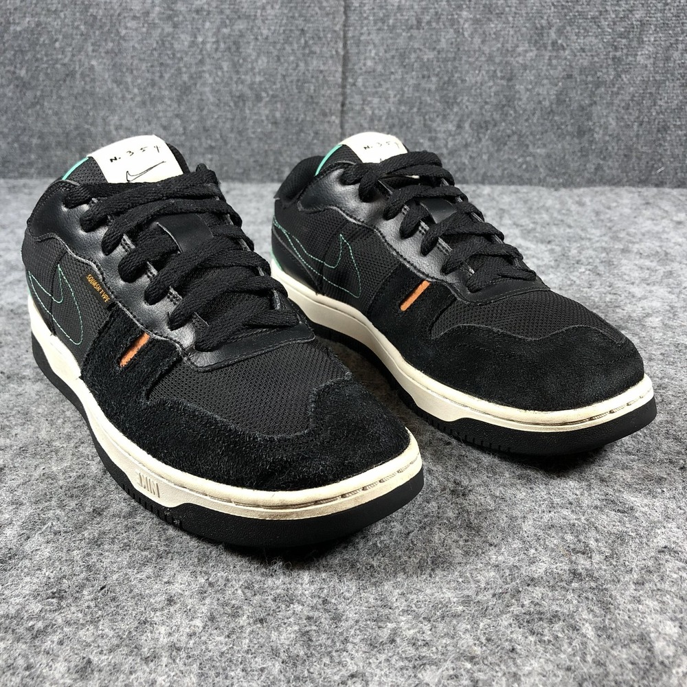 Nike Squash-Type N.354 Shoes Mens Size 8 Black Teal Orange Low‎ Top CJ1640-010